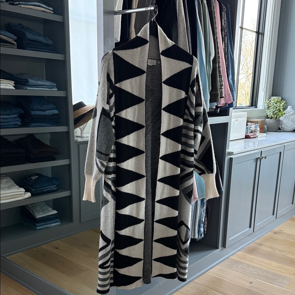Anthropologie Women’s Geometric Knit Duster Kimono Cardigan